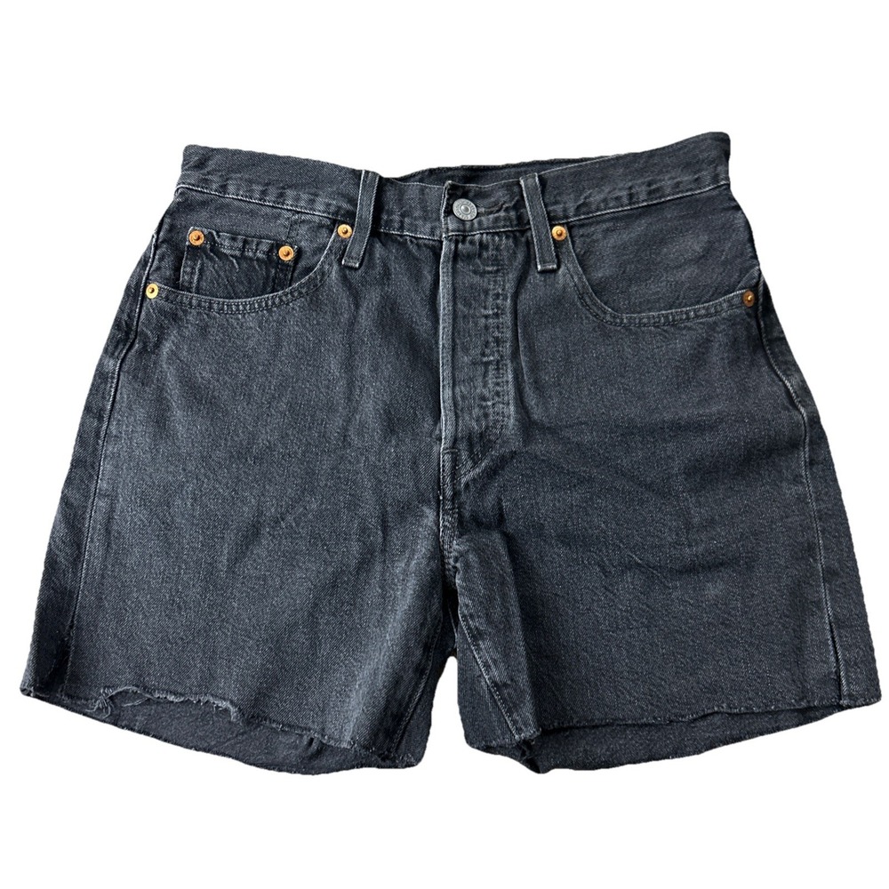 Levis 501 Premium Womens Cut-Off Denim Shorts Black Size 27 85833-0016